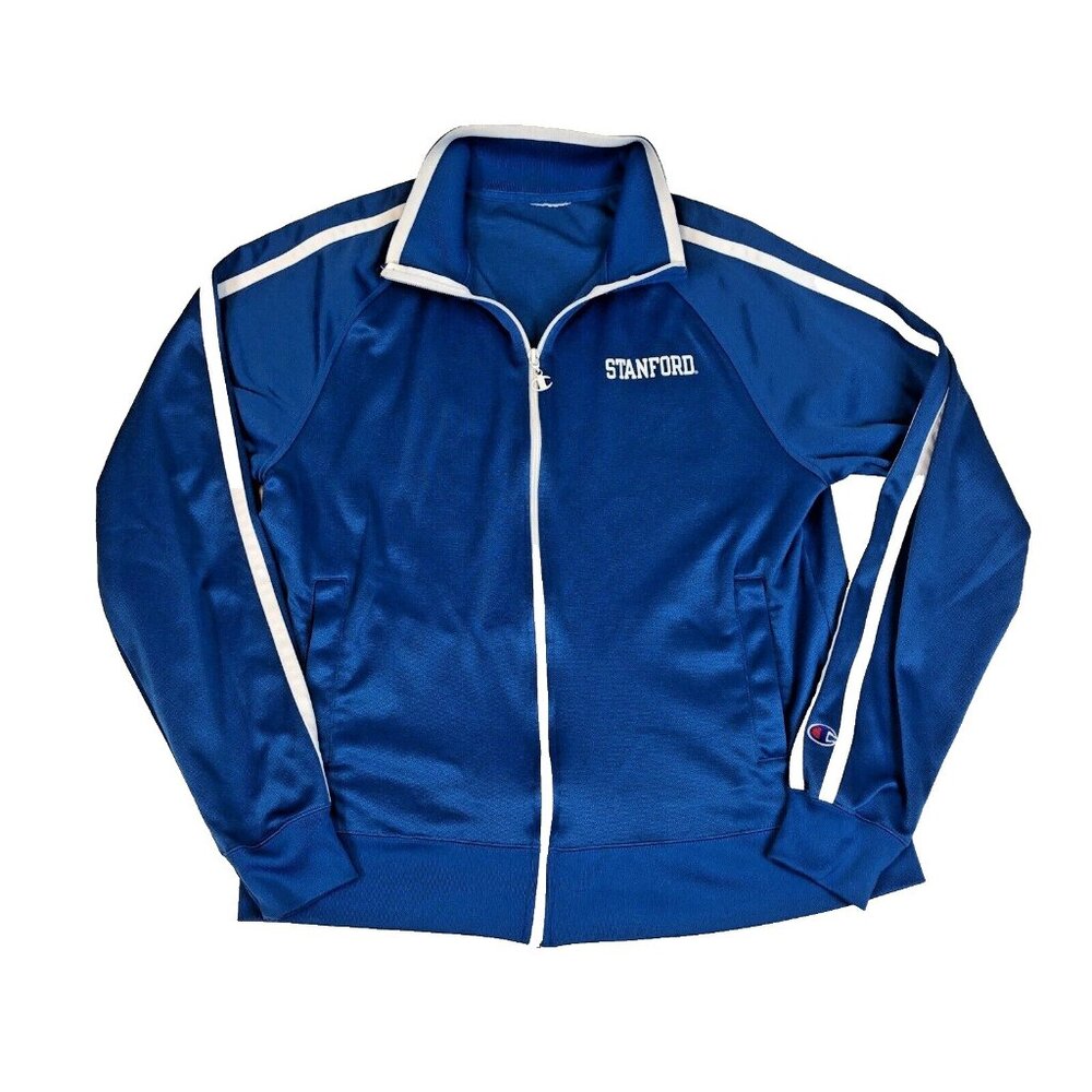 Vintage Champion Fieldhouse Stanford University Blue Zip Striped Track Jacket